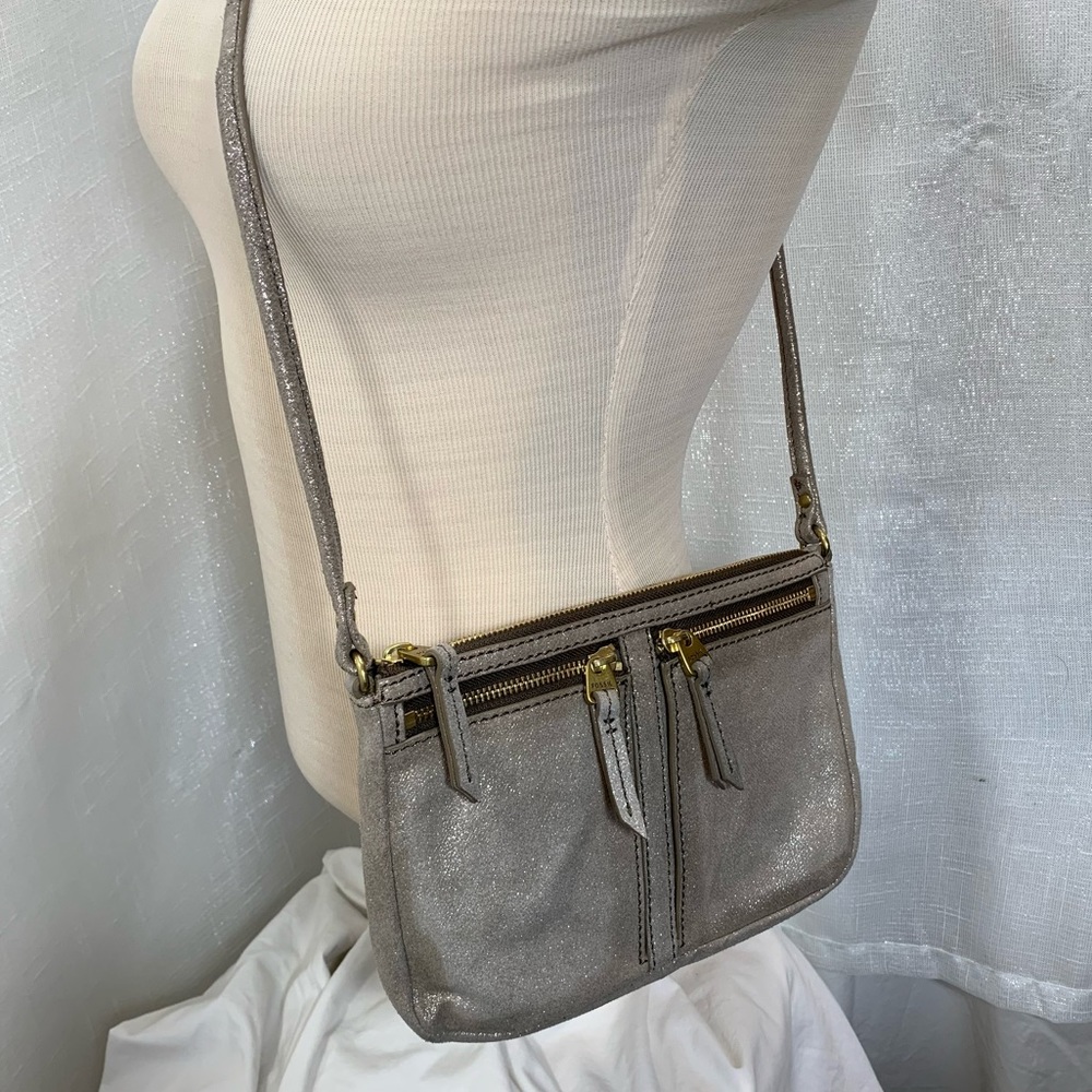 FOSSIL Metallic Suede Crossbody Bag - Picture 2 of 6